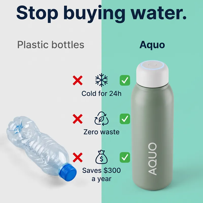 Static ad for a reusable water bottle